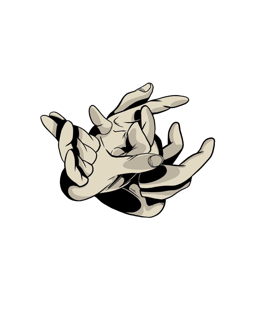 Hands white sweatshirt JordanDuellArt