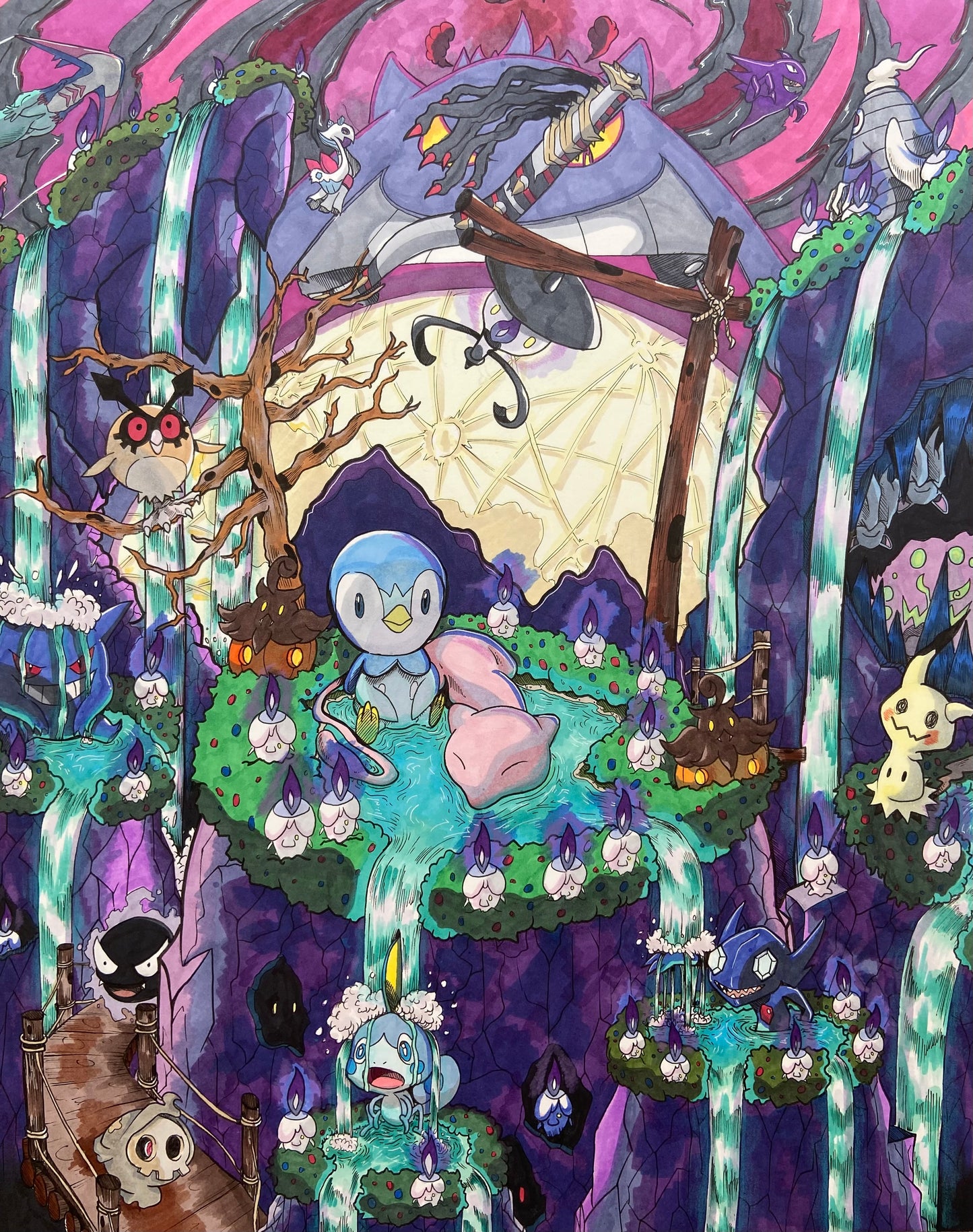 Mew and piplup JordanDuellArt
