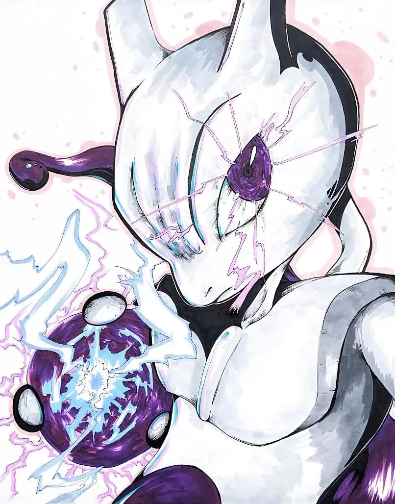 Mewtwo Sketch JordanDuellArt
