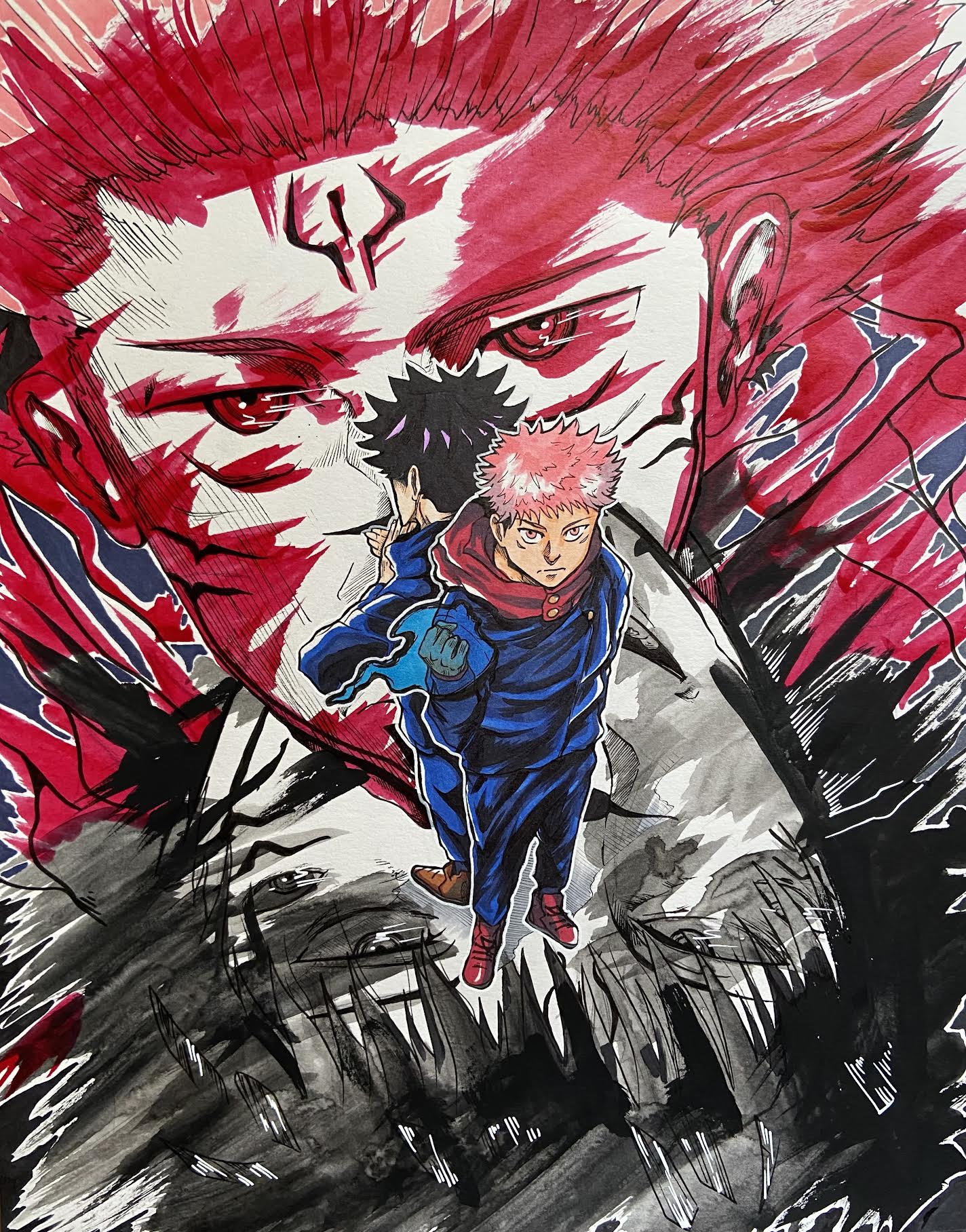 Yuji and Megumi sketch JordanDuellArt