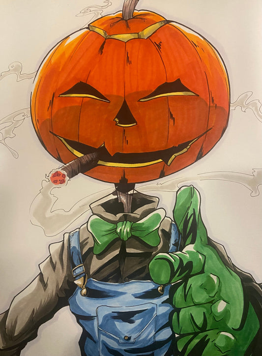 Pumpkin head sketch JordanDuellArt