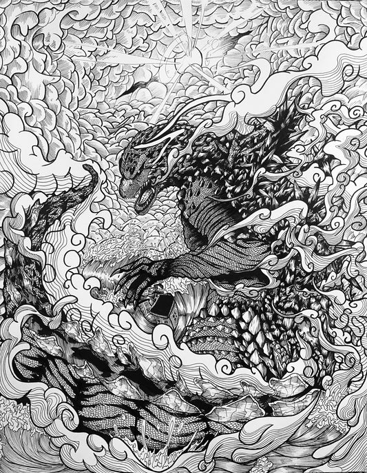 Godzilla sketch JordanDuellArt